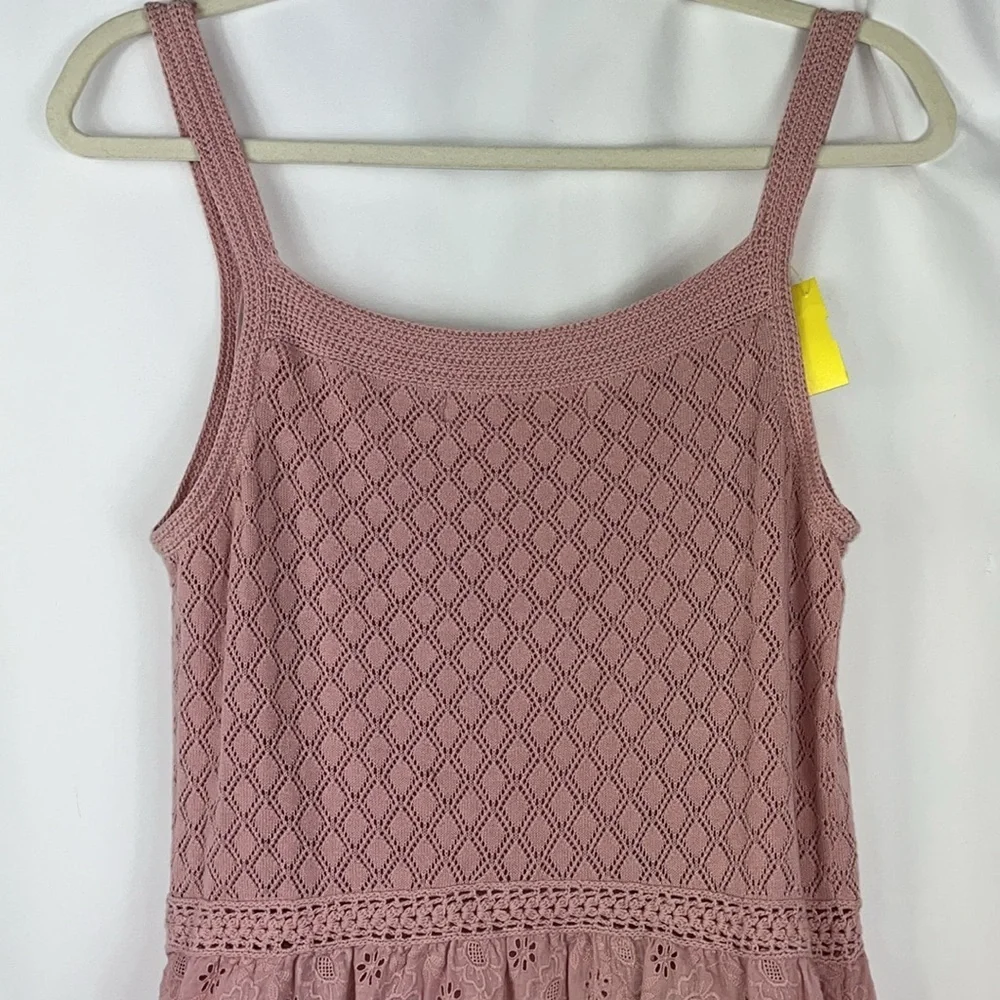 Cynthia Steffe sleeveless eyelet dress blush pink Sz L
